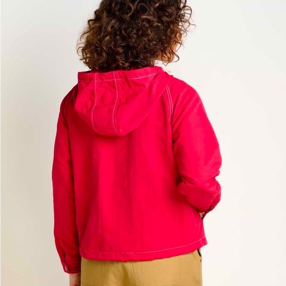 TOAD & CO W'S Preppy Forester Pass Raglan Jacket in Red Size Small - Picture 2 of 6